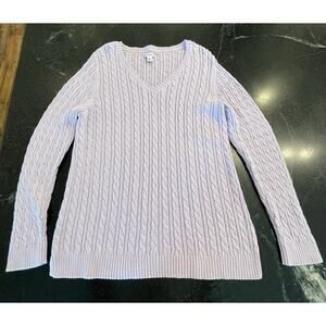 Croft&Barrow lavender cable knit v-neck sweater 100% Cotton